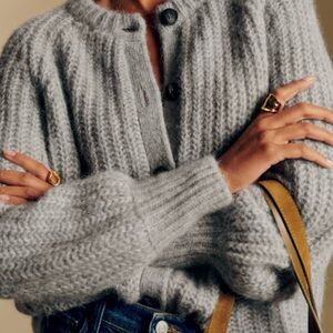 Sezane Emile Sweater Mottled Grey S